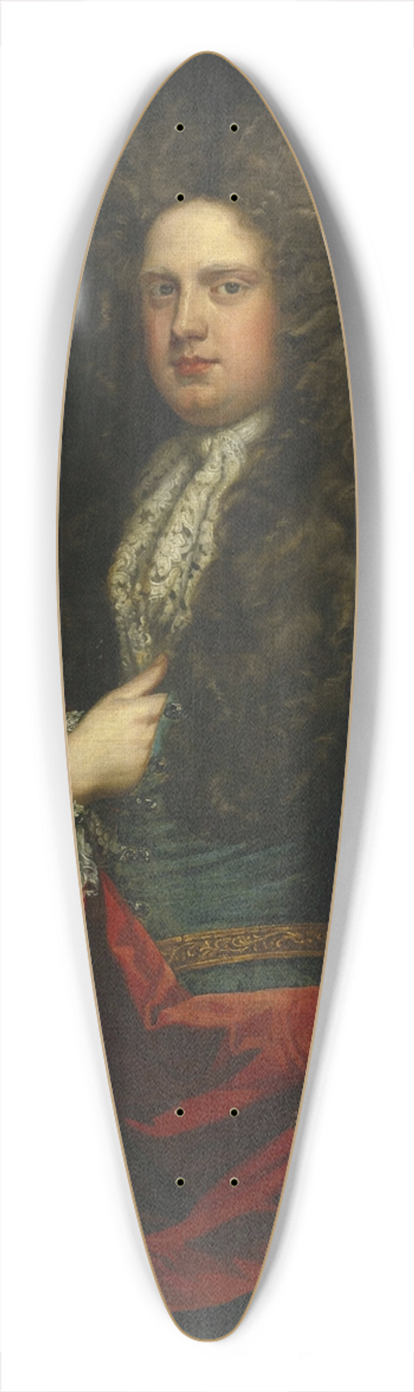 Sir Godfrey Kneller - Portrait of a Gentleman Dressed in Blue with a Red Mantle 39.3 inch art pintail longboard deck