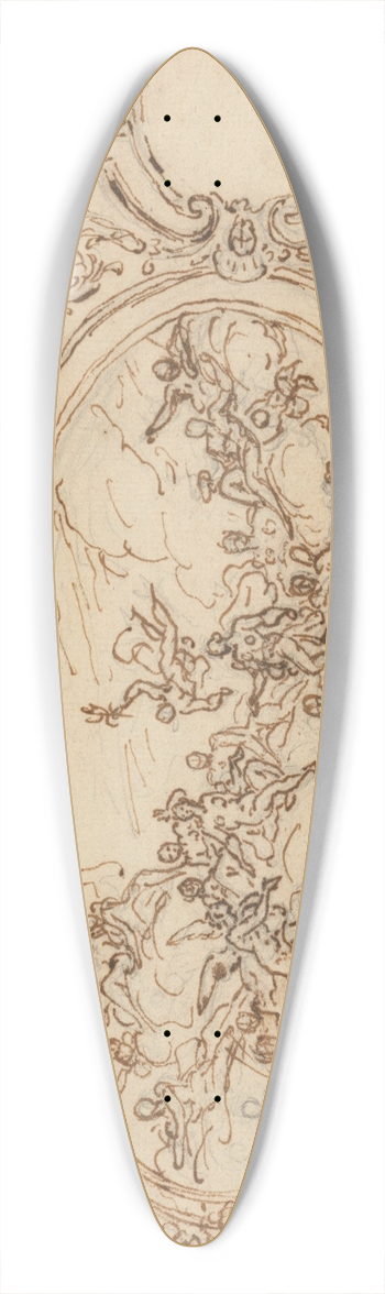 Sir James Thornhill - Design for a Ceiling. 39.3 inch art pintail longboard deck