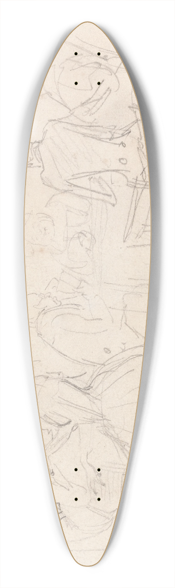 Sir John Everett Millais - An Evening Party 39.3 inch art pintail longboard deck