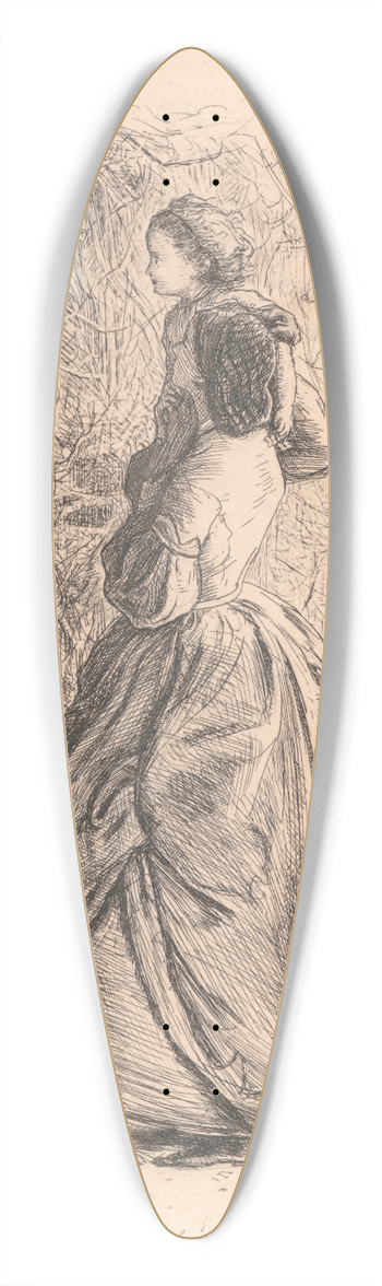 Sir John Everett Millais - Happy Spring Time. Woman and Child Looking at Bird in Nest. 39.3 inch art pintail longboard deck