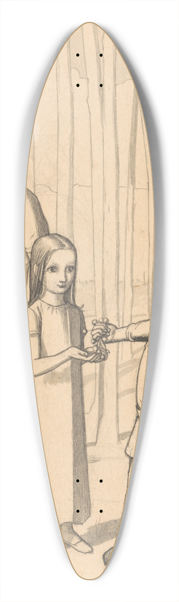 Sir John Everett Millais - Study for The Woodmans Daughter 39.3 inch art pintail longboard deck