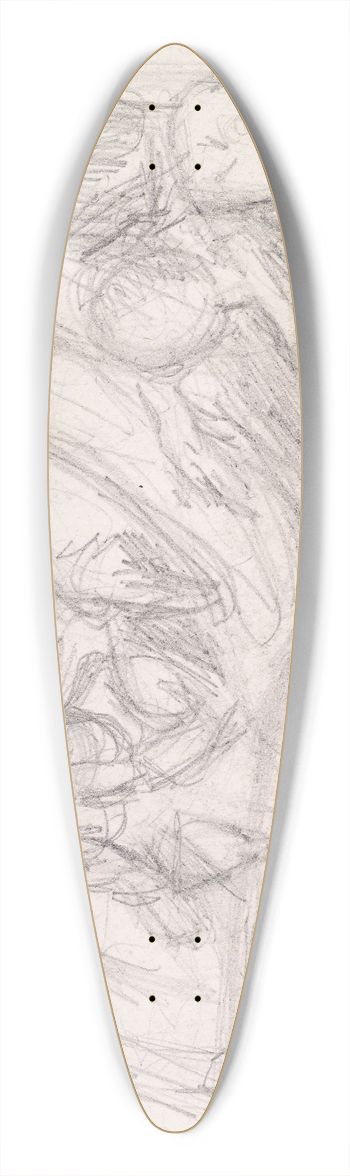 Sir John Everett Millais - Tennysons The Day-Dream  Sketch of the King and Courtiers awakening the Revival 39.3 inch art pintail longboard deck