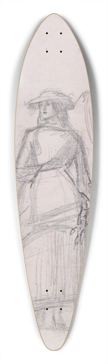 Sir John Everett Millais - Thomas Hoods Ruth  Two Figure Sketches 39.3 inch art pintail longboard deck