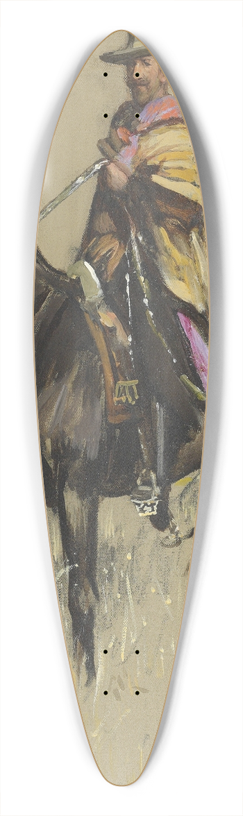 Sir John Lavery - Don Roberto: Robert Bontine Cunninghame Graham on Pampa 39.3 inch art pintail longboard deck