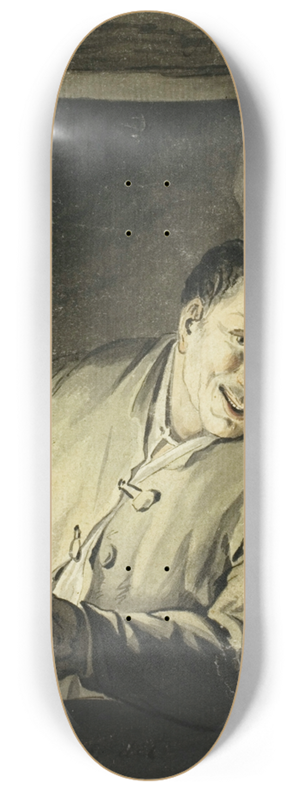 After Adriaen van Ostade - Man with Lantern in Doorway 8.25 inch art skate deck
