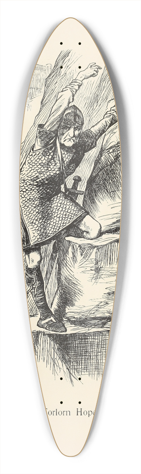 Sir John Tenniel - The Forlorn Hope 39.3 inch art pintail longboard deck