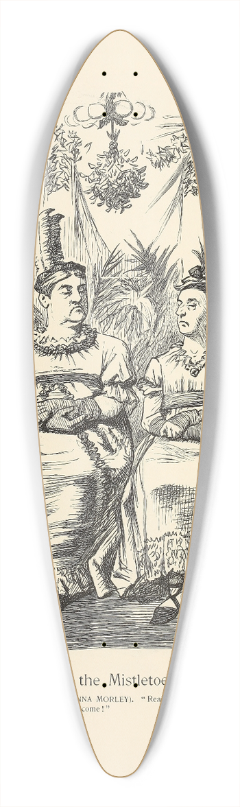 Sir John Tenniel - Under the Mistletoe 39.3 inch art pintail longboard deck
