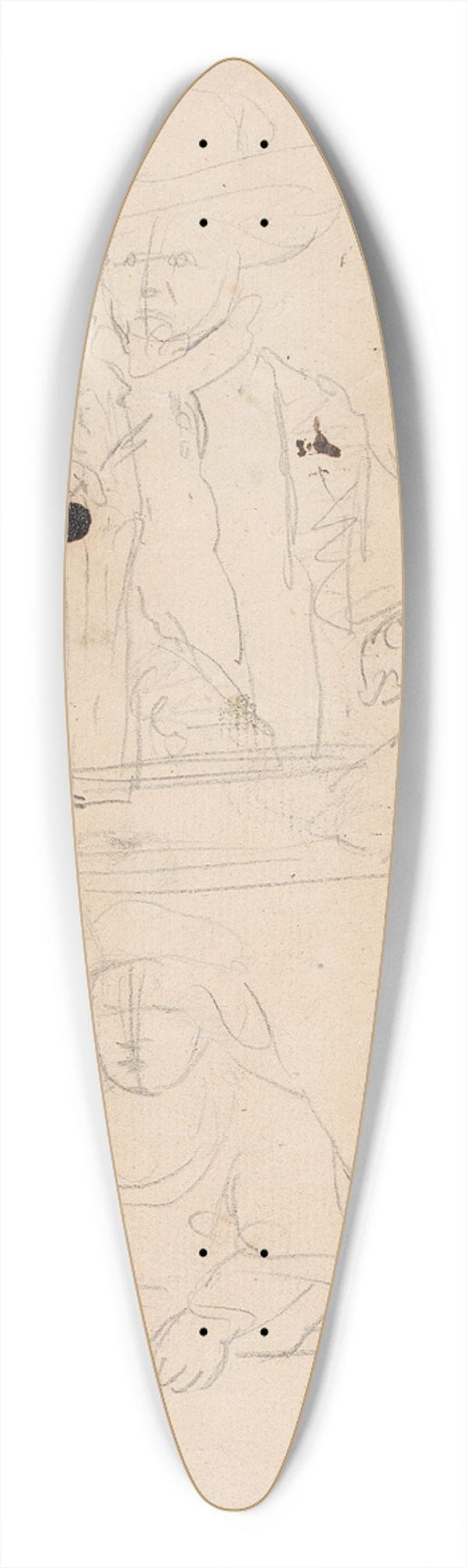 Sir Joshua Reynolds - Man at Table, Woman at Table 39.3 inch art pintail longboard deck