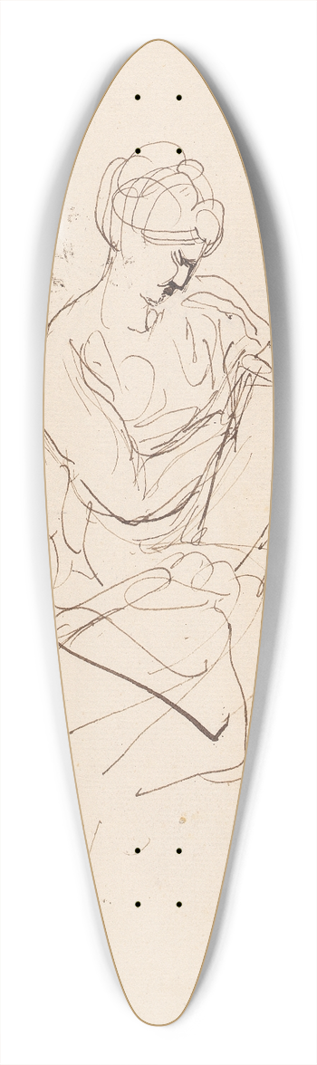 Sir Joshua Reynolds - Seated Figure Reading 39.3 inch art pintail longboard deck