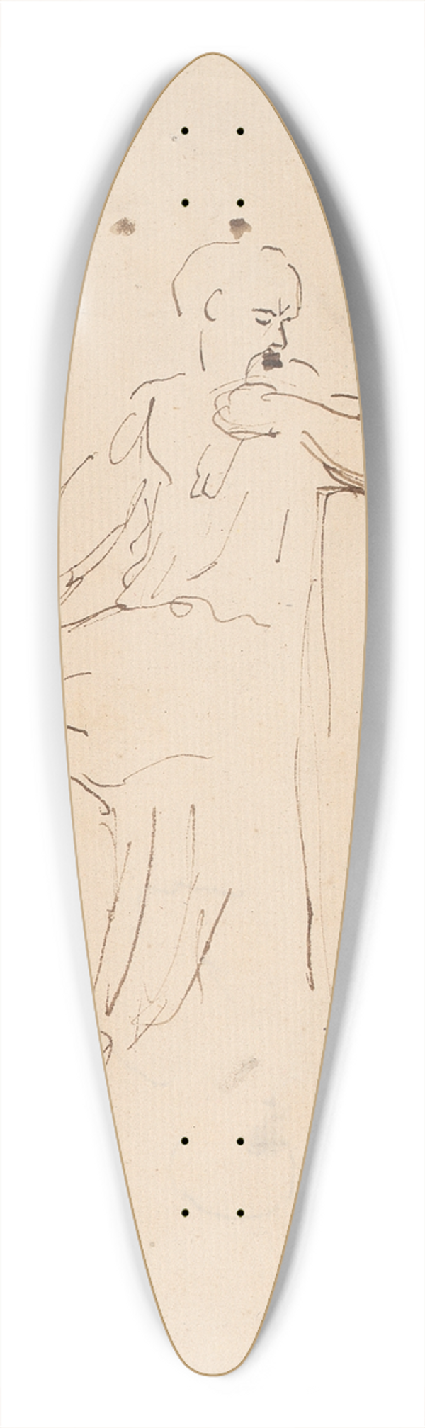 Sir Joshua Reynolds - Seated Man 39.3 inch art pintail longboard deck