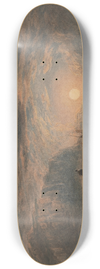 David Cox - Beach Scene, Sunrise 8.25 inch art skate deck