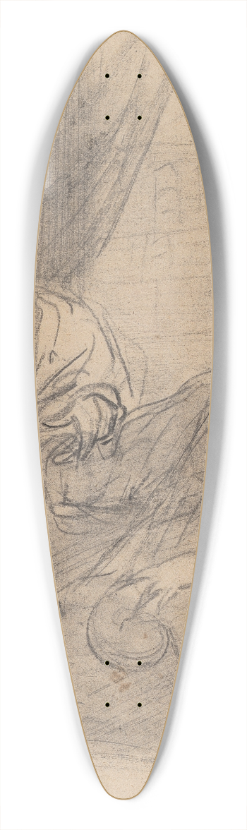 Sir Joshua Reynolds - Two Men Seated 39.3 inch art pintail longboard deck