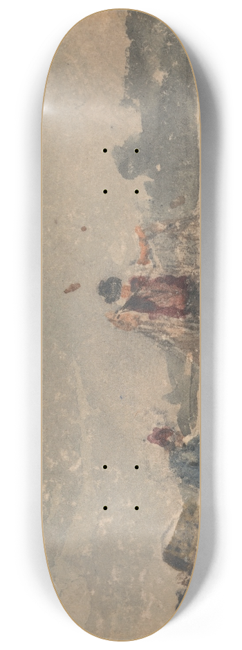 David Cox - Fishermen Drawing a Net 8.25 inch art skate deck