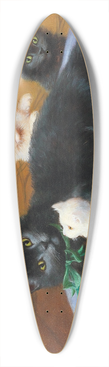 Sophie Sperlich - Cat Family 39.3 inch art pintail longboard deck