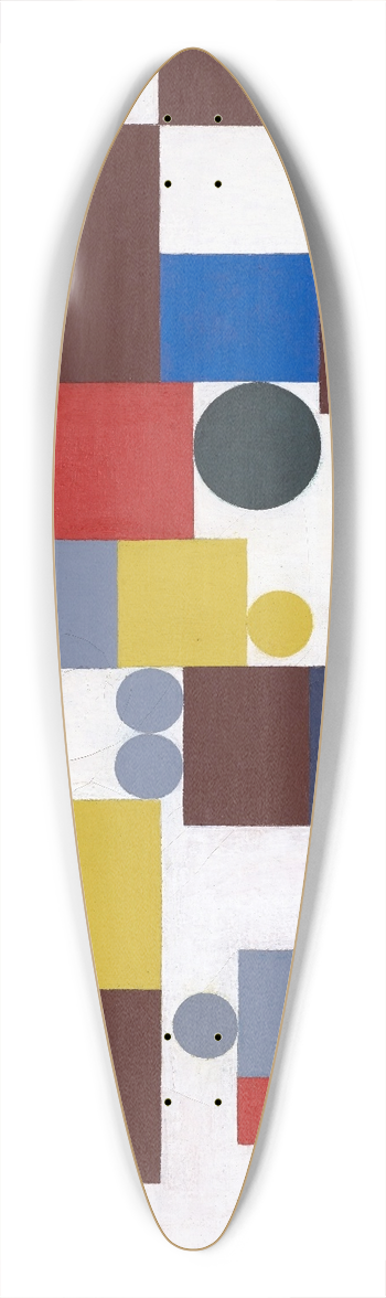 Sophie Taeuber-Arp - Composition with Tetragons, Rectangles and Circles Congruent 39.3 inch art pintail longboard deck