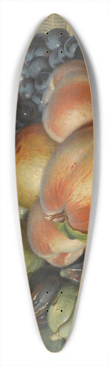 Spanish School - A Still Life With Figs, Peaches, A Pear And Black Grapes On A White Dish, An Extensive Landscape Beyond 39.3 inch art pintail longboard deck
