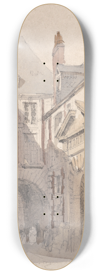 David Cox - Place St. Barthlemy, Rouen 8.25 inch art skate deck