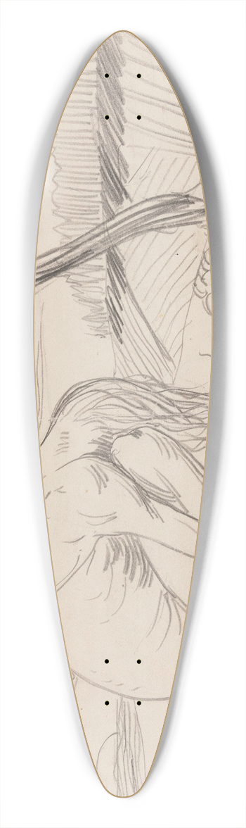 Stanisaw Ignacy Witkiewicz - Hunched figure in a fantastic landscape 39.3 inch art pintail longboard deck