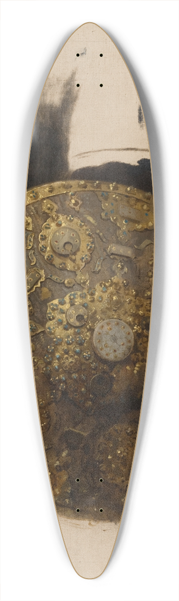 Stanisaw von Chlebowski - Study of an Oriental Shield 39.3 inch art pintail longboard deck