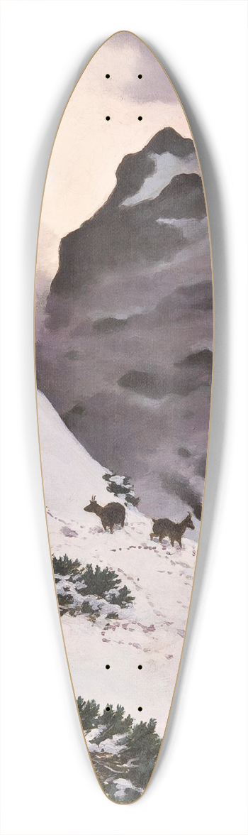 Stanisaw Witkiewicz - Chamois in the mountains 39.3 inch art pintail longboard deck