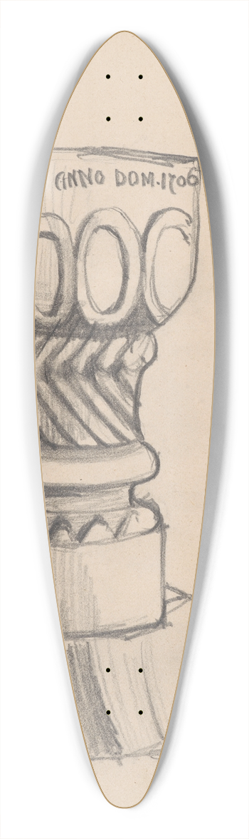 Stanisaw Wyspiaski - Kamienna chrzcielnica przy kociele w Cicinie 39.3 inch art pintail longboard deck