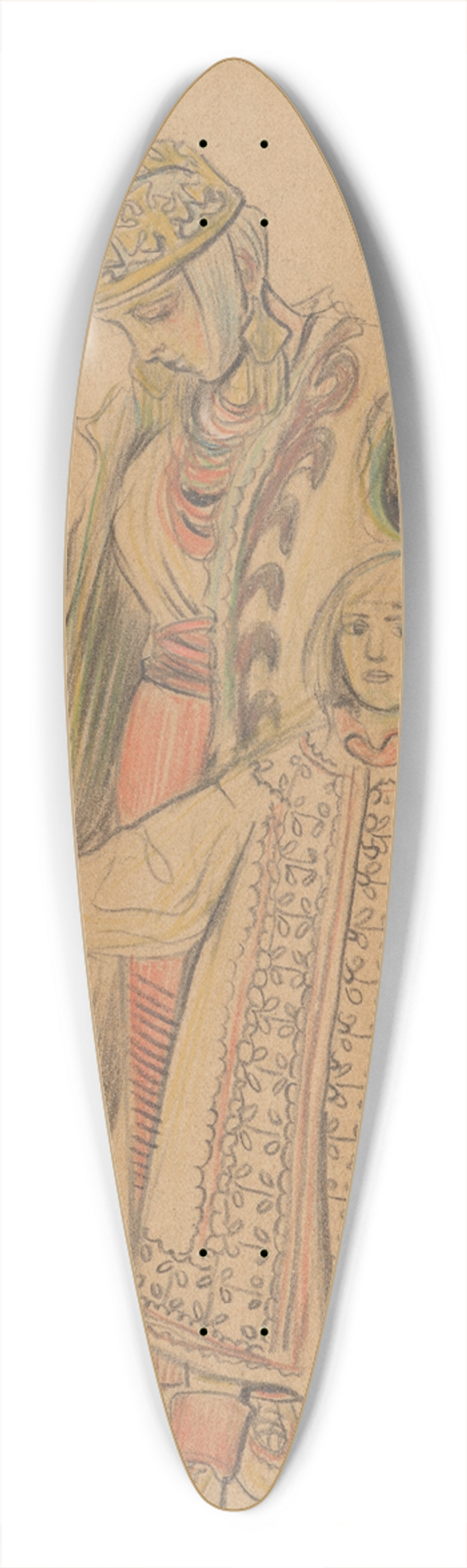 Stanisaw Wyspiaski - Krlowa ona Krlw Syn. Projekt kostiumu do dramatu Bolesaw miay (Akt drugi) 39.3 inch art pintail longboard deck