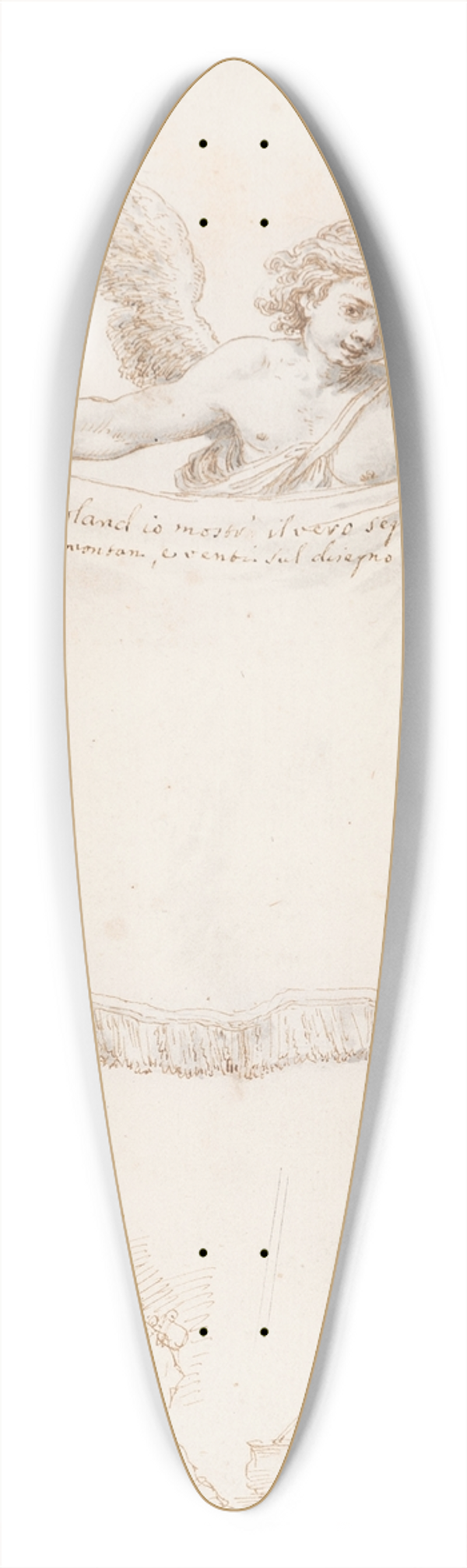 Stefano Della Bella - An allegory of the North Wind 39.3 inch art pintail longboard deck