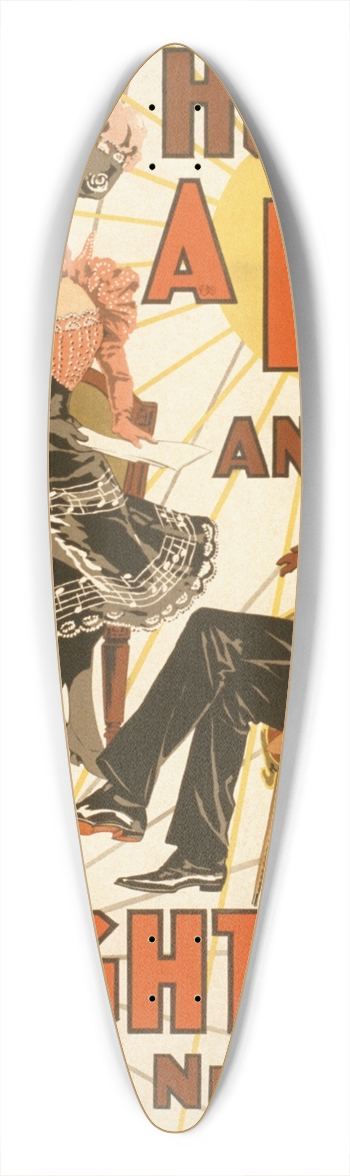 Strobridge & Co. Lith. - Hoyts A day and a night in New York 39.3 inch art pintail longboard deck