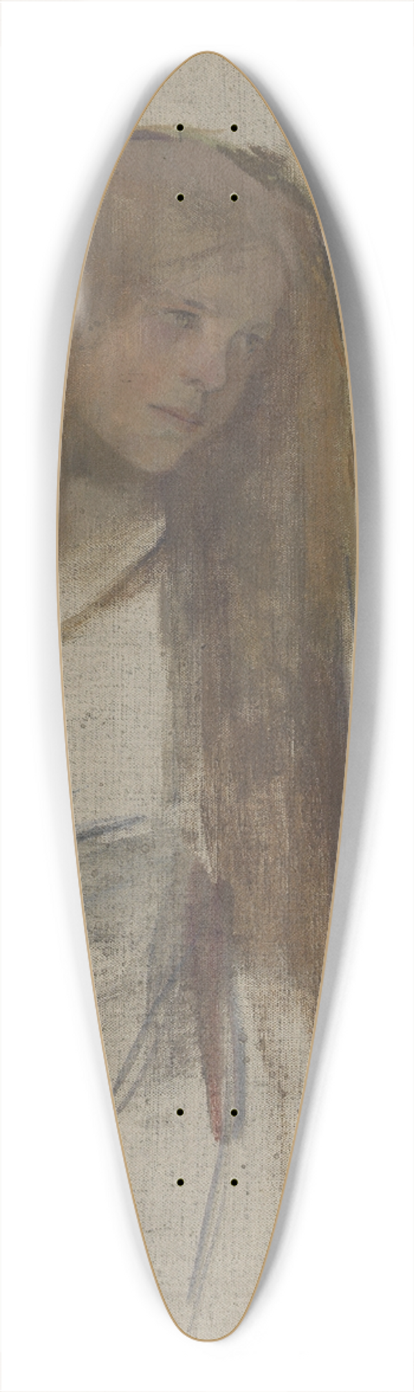 Susanne Renate Granitsch - Portraitstudie eines Mdchens 39.3 inch art pintail longboard deck