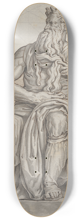 David Humbert de Superville - De Mozes van Michelangelo: sculptuur 8.25 inch art skate deck