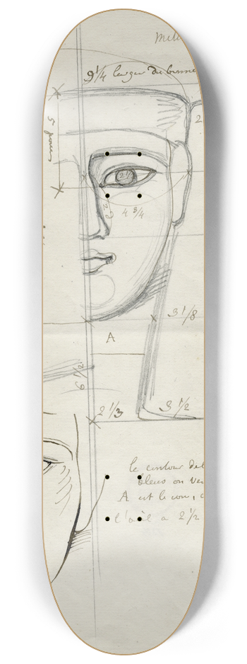 David Humbert de Superville - Een drietal details v.d. kop v.e. mummiekist 8.25 inch art skate deck