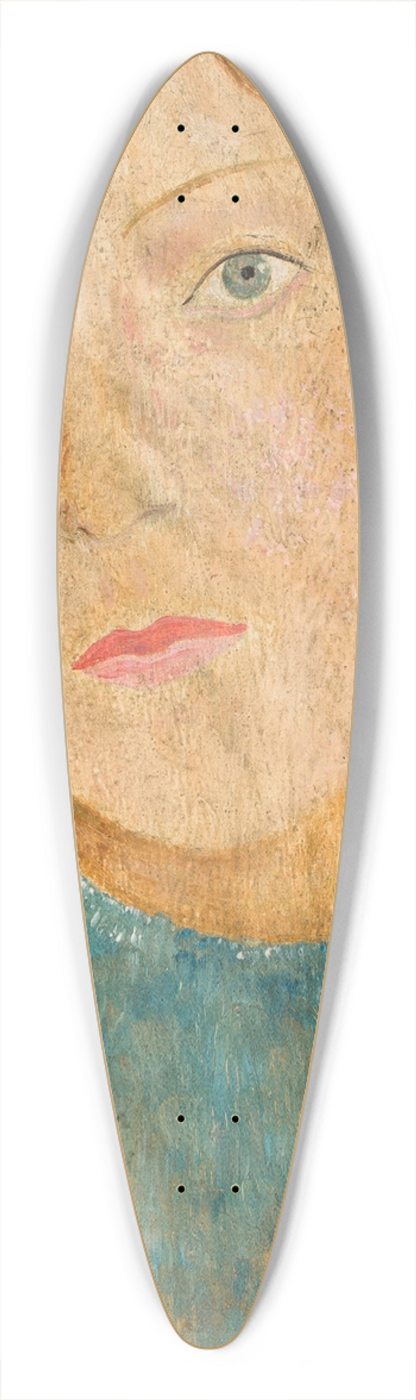 Tadeusz Makowski - Girl with a red plait 39.3 inch art pintail longboard deck
