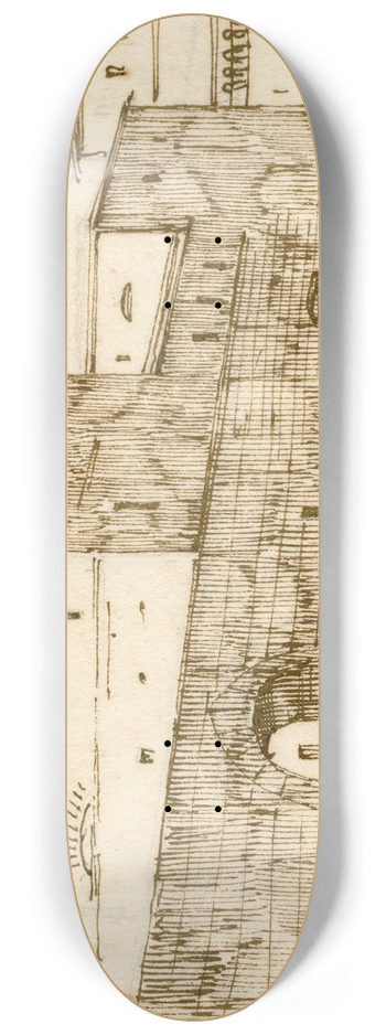 David Humbert de Superville - Grotta Ferrata, bij Rome: gezicht op enige gebouwen 8.25 inch art skate deck