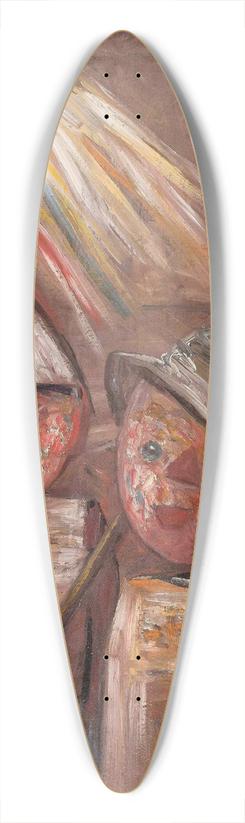 Tadeusz Makowski - Two children with a flag 39.3 inch art pintail longboard deck
