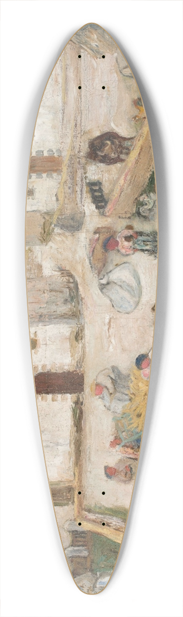 Tadeusz Makowski - Work in a farmstead 39.3 inch art pintail longboard deck