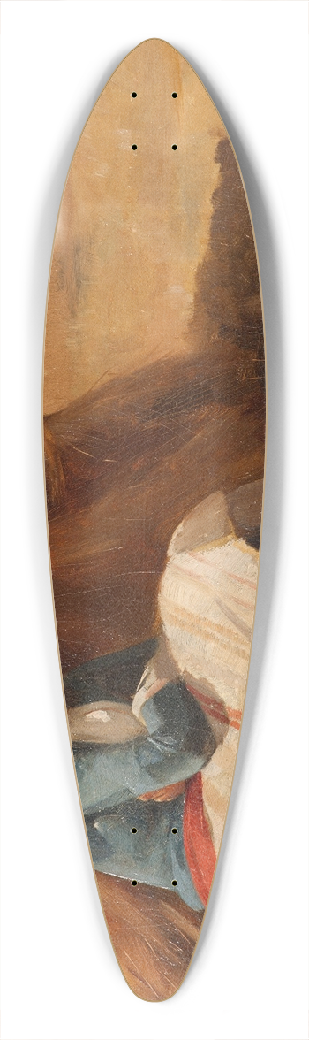 Theodoros Ralli - Resting by a haystack 39.3 inch art pintail longboard deck