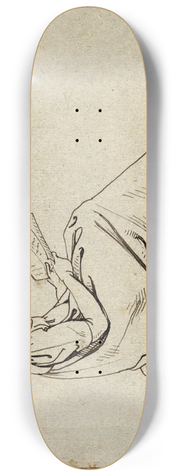 David Humbert de Superville - Lezende vrouw, zittend op een poef, naar rechts gewend 8.25 inch art skate deck