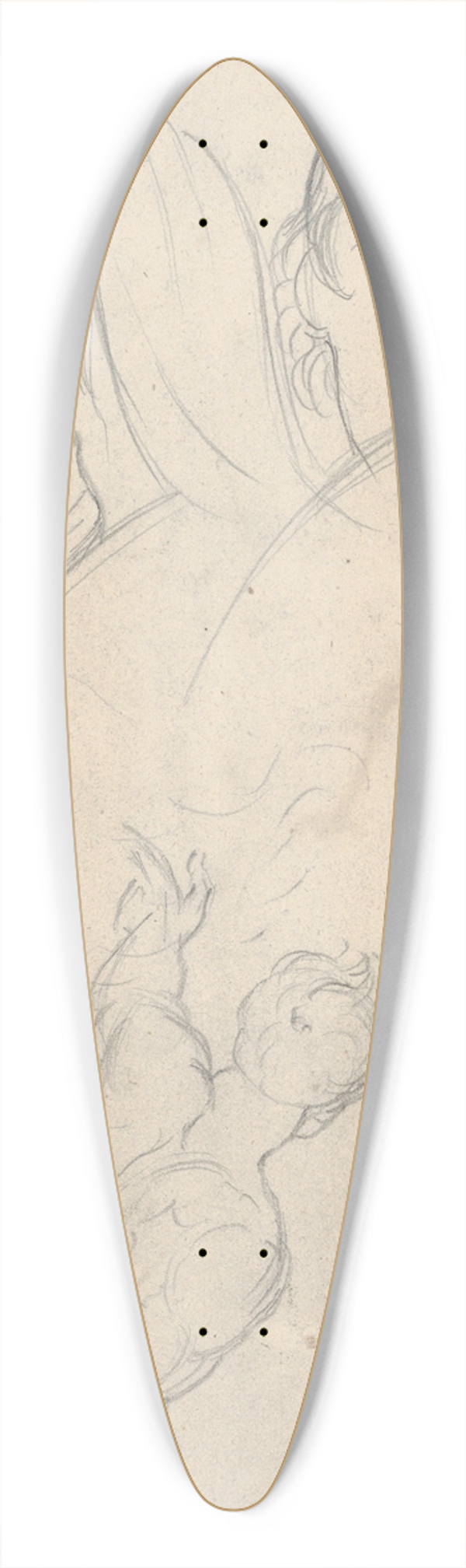 Theodor von Holst - A Group of Five Heads and Further Studies 39.3 inch art pintail longboard deck