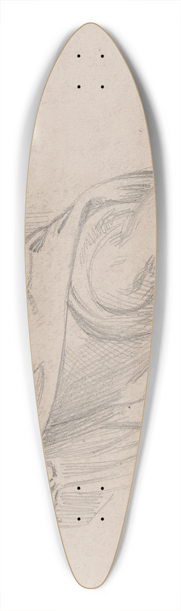 Theodor von Holst - Man Sleeping 39.3 inch art pintail longboard deck