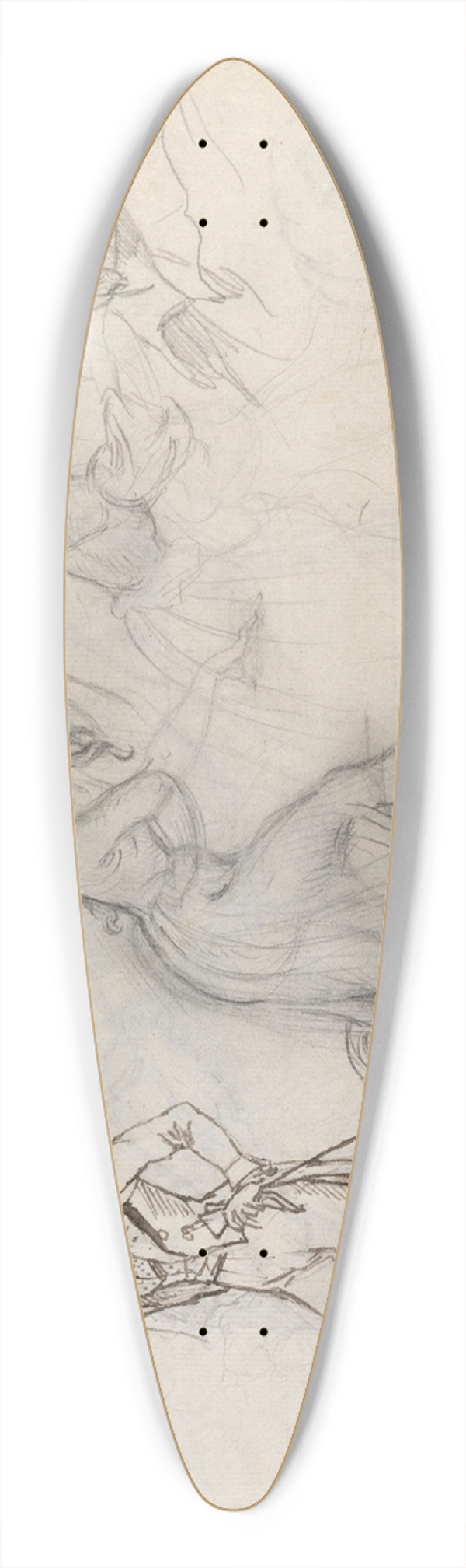 Theodor von Holst - Portrait of Caravaggio 39.3 inch art pintail longboard deck