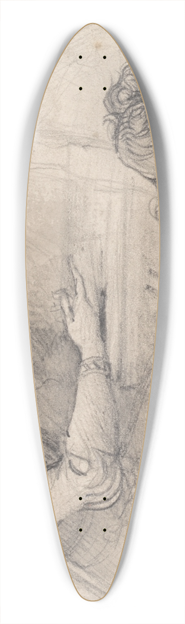 Theodor von Holst - Theatrical Studies 39.3 inch art pintail longboard deck