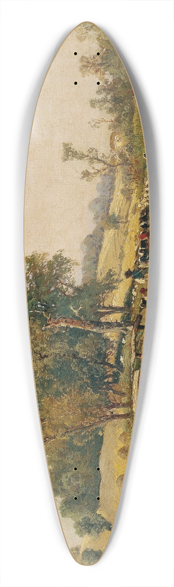 Theodor Von Hrmann - Ungarische Landschaft Mit Viehtrnke 39.3 inch art pintail longboard deck