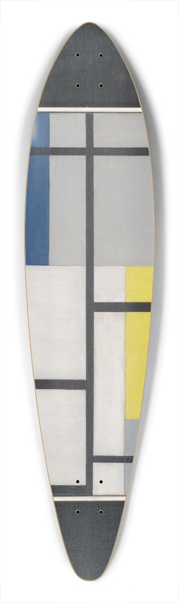 Theo van Doesburg - SimultaneousComposition 39.3 inch art pintail longboard deck