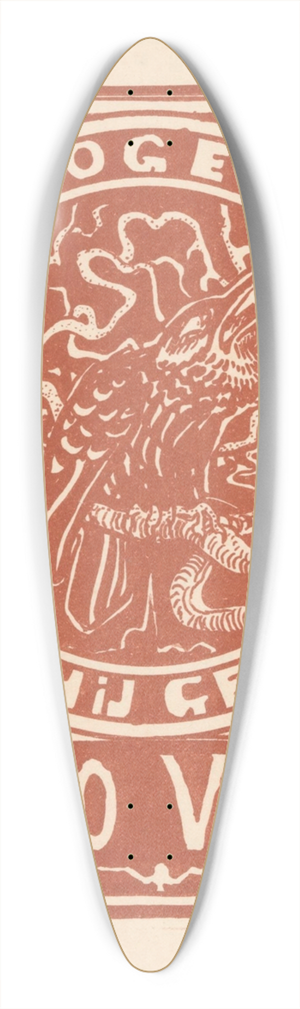 Theo van Hoytema - Ex libris van Hugo Vogel 39.3 inch art pintail longboard deck