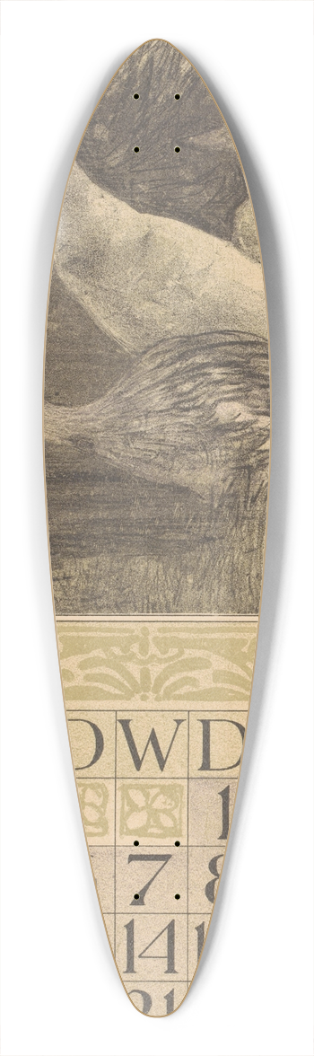 Theo van Hoytema - Kalenderblad juli met drie eenden aan de waterkant 39.3 inch art pintail longboard deck