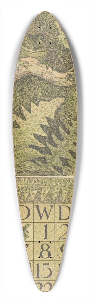 Theo van Hoytema - Kalenderblad november met kikker 39.3 inch art pintail longboard deck