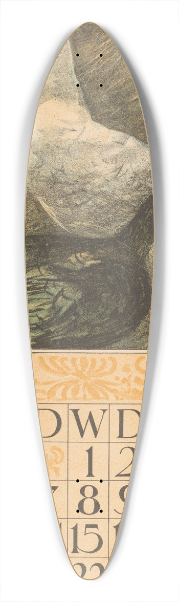 Theo van Hoytema - Kalenderblad september met twee staande eenden 39.3 inch art pintail longboard deck