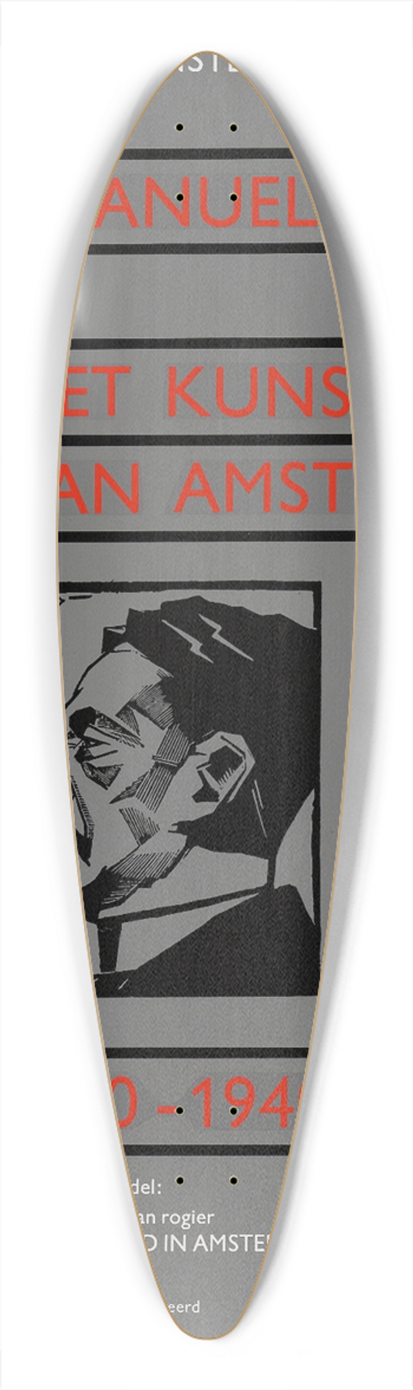 Thijs van Delden - Emanuel Boekman and het kunstbeleid van Amsterdam 39.3 inch art pintail longboard deck