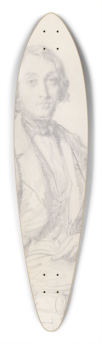 Thodore Chassriau - Portrait of Flix Ravaisson 39.3 inch art pintail longboard deck
