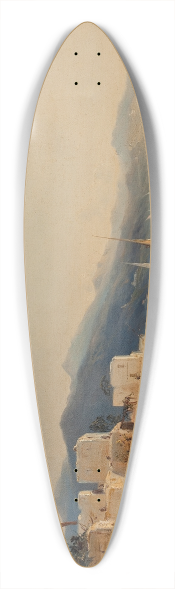 Thodore Gudin - The Coast Near Naples 39.3 inch art pintail longboard deck